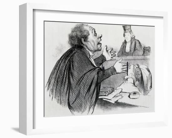 The Lawyer, Caricature-Honore Daumier-Framed Giclee Print