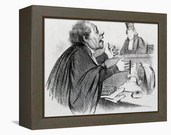 The Lawyer, Caricature-Honore Daumier-Framed Premier Image Canvas