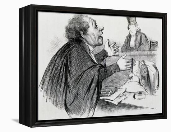 The Lawyer, Caricature-Honore Daumier-Framed Premier Image Canvas