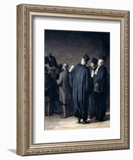 The Lawyers, 1870-75-Honore Daumier-Framed Giclee Print