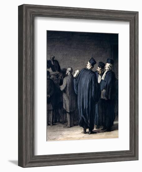 The Lawyers, 1870-75-Honore Daumier-Framed Giclee Print