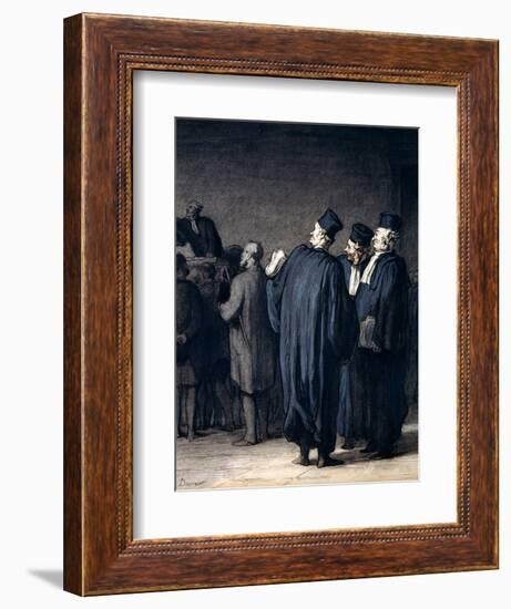 The Lawyers, 1870-75-Honore Daumier-Framed Giclee Print