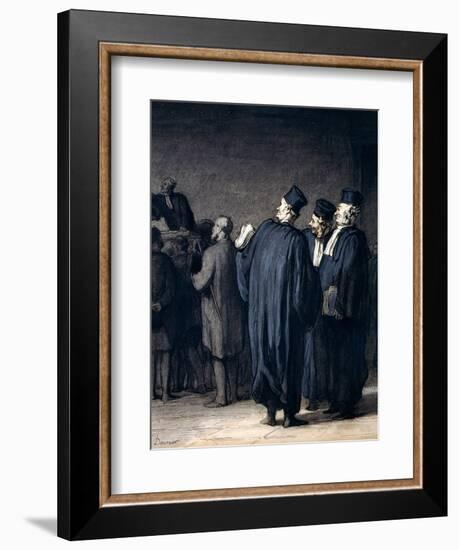 The Lawyers, 1870-75-Honore Daumier-Framed Giclee Print