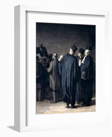 The Lawyers, 1870-75-Honore Daumier-Framed Giclee Print