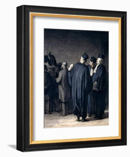 The Lawyers, 1870-75-Honore Daumier-Framed Giclee Print