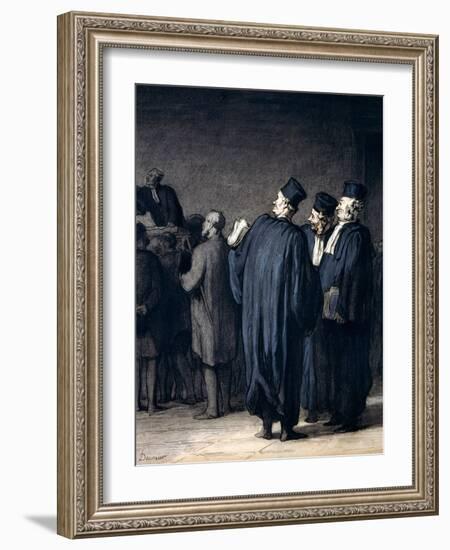 The Lawyers, 1870-75-Honore Daumier-Framed Giclee Print