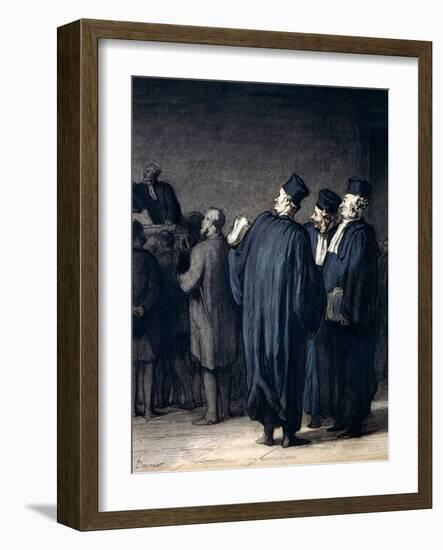 The Lawyers, 1870-75-Honore Daumier-Framed Giclee Print