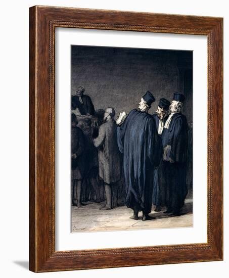 The Lawyers, 1870-75-Honore Daumier-Framed Giclee Print