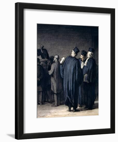 The Lawyers, 1870-75-Honore Daumier-Framed Giclee Print