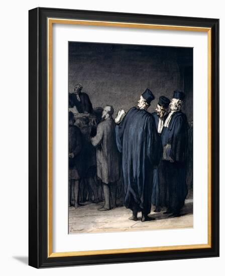 The Lawyers, 1870-75-Honore Daumier-Framed Giclee Print