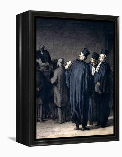 The Lawyers, 1870-75-Honore Daumier-Framed Premier Image Canvas