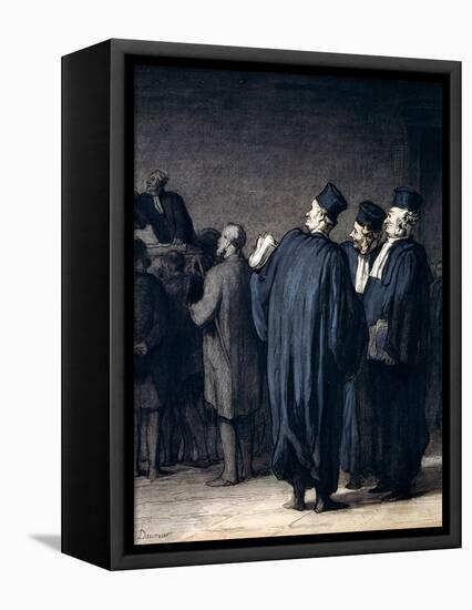 The Lawyers, 1870-75-Honore Daumier-Framed Premier Image Canvas