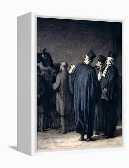 The Lawyers, 1870-75-Honore Daumier-Framed Premier Image Canvas