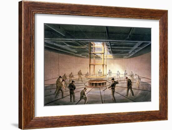 The laying of the transatlantic telegraph cable, 1865-1866-Robert Dudley-Framed Giclee Print