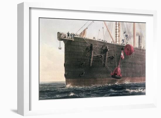 The laying of the transatlantic telegraph cable, August 8th, 1866-Robert Dudley-Framed Giclee Print