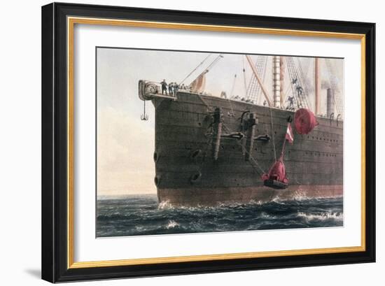 The laying of the transatlantic telegraph cable, August 8th, 1866-Robert Dudley-Framed Giclee Print