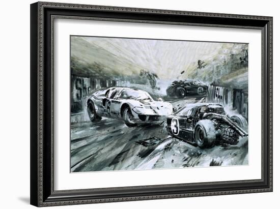 The Le Mans Race in 1967-Graham Coton-Framed Giclee Print