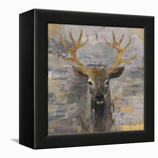 The Leader Gold Light Grey-Albena Hristova-Framed Stretched Canvas