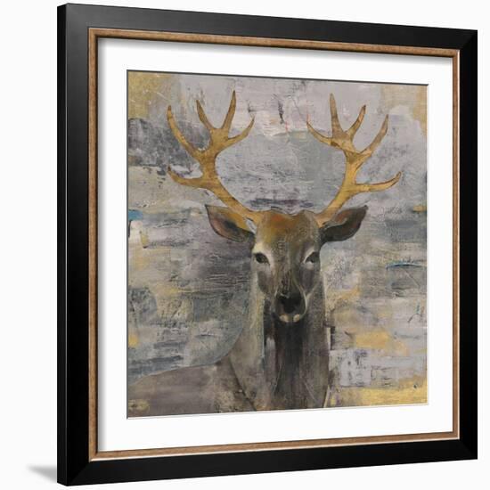 The Leader Gold Light Grey-Albena Hristova-Framed Art Print