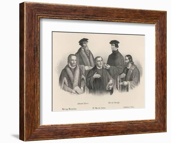 The Leaders of the Reformation - Melancthon : Calvin : Luther Zwingli : Hus-null-Framed Photographic Print