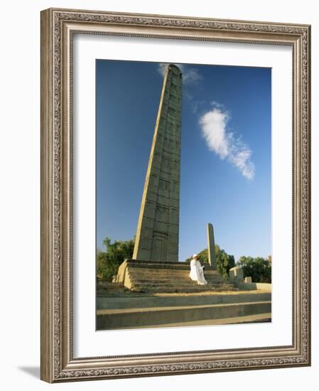 The Leaning Stele of King Ezana, Axum, Ethiopia, Africa-Julia Bayne-Framed Photographic Print