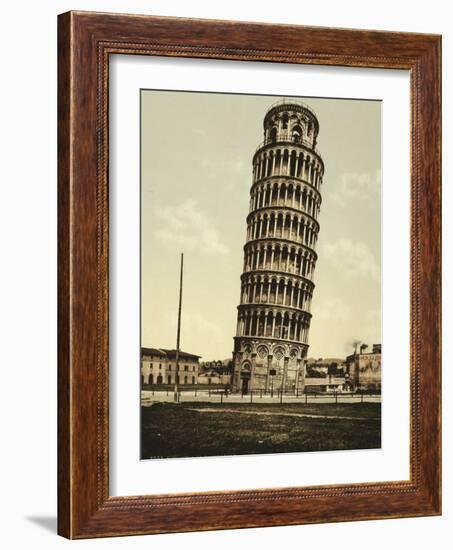 The Leaning Tower, Pisa, Italy, c.1890-c.1900-null-Framed Photographic Print