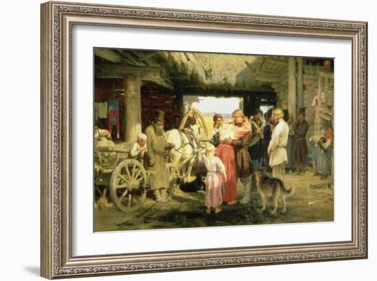 The Leave-Taking of the New Recruit, 1879-Ilya Efimovich Repin-Framed Giclee Print