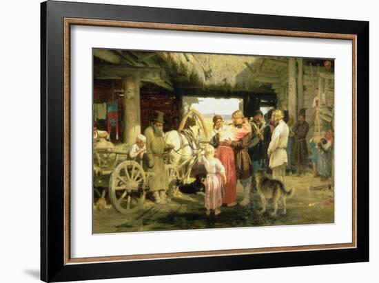 The Leave-Taking of the New Recruit, 1879-Ilya Efimovich Repin-Framed Giclee Print