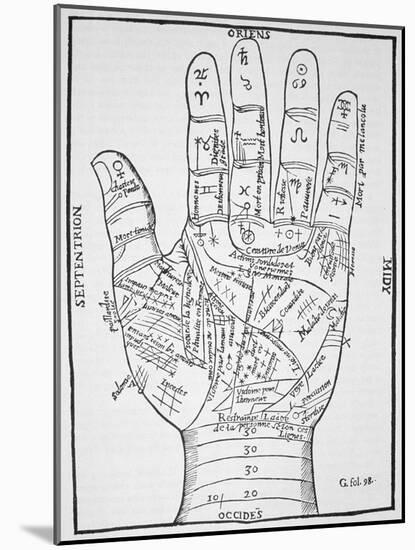 The Left Hand, Copy of a Diagram after Jean Belot,' Oevres', used in a 'History of Magic'-null-Mounted Giclee Print