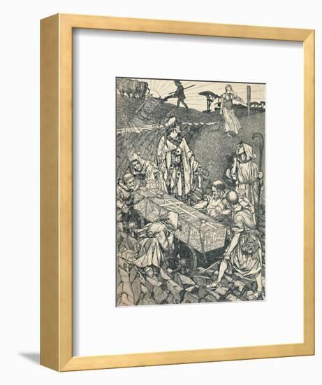 'The Legend of St. Cuthbert, Pen Drawing', 1891-1920, (1923)-Robert Spencer-Framed Giclee Print