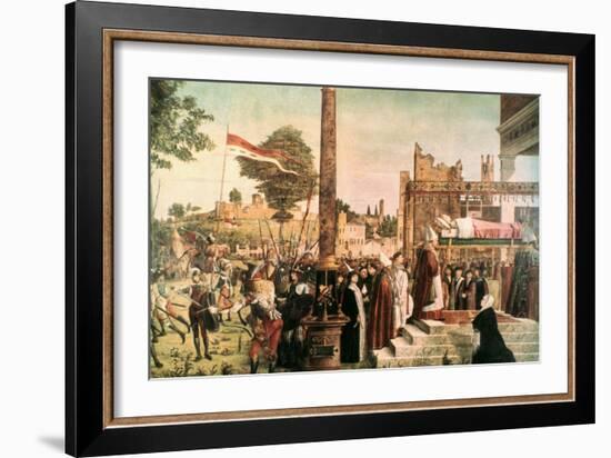 The Legend of St. Ursula: Martyrdom and Funeral of St. Ursula, 1493-Vittore Carpaccio-Framed Giclee Print