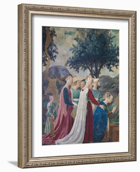 The Legend of the Cross, Adoration of the Holy Wood and Meeting of Solomon and Queen of Sheba-Piero della Francesca-Framed Giclee Print