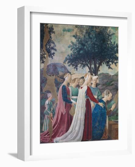 The Legend of the Cross, Adoration of the Holy Wood and Meeting of Solomon and Queen of Sheba-Piero della Francesca-Framed Giclee Print