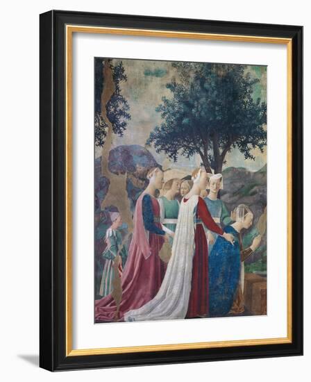 The Legend of the Cross, Adoration of the Holy Wood and Meeting of Solomon and Queen of Sheba-Piero della Francesca-Framed Giclee Print