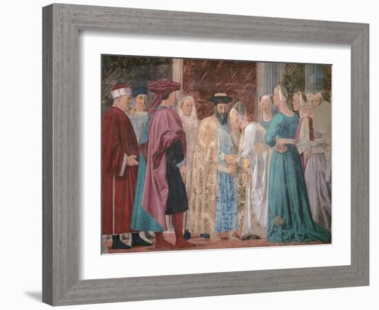 The Legend of the Cross, Adoration of the Holy Wood and Meeting of Solomon and Queen of Sheba-Piero della Francesca-Framed Giclee Print