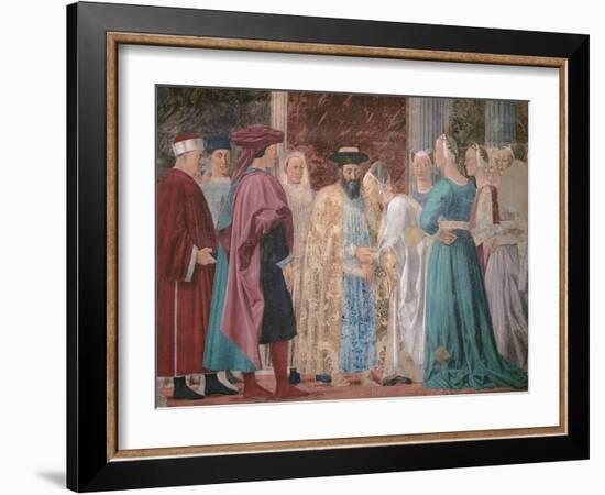 The Legend of the Cross, Adoration of the Holy Wood and Meeting of Solomon and Queen of Sheba-Piero della Francesca-Framed Giclee Print