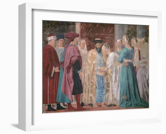 The Legend of the Cross, Adoration of the Holy Wood and Meeting of Solomon and Queen of Sheba-Piero della Francesca-Framed Giclee Print