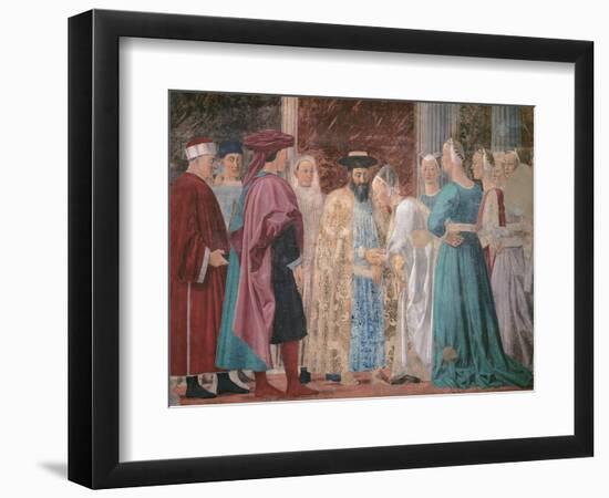 The Legend of the Cross, Adoration of the Holy Wood and Meeting of Solomon and Queen of Sheba-Piero della Francesca-Framed Giclee Print