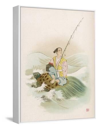 URASHIMA TARO 絵本  HERITAGE Japanese Woodblock Print: Urashima Taro Returning Home, 1886