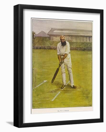 The Legendary Cricketer, Dr. W.G. Grace Poised with His Bat-null-Framed Photographic Print