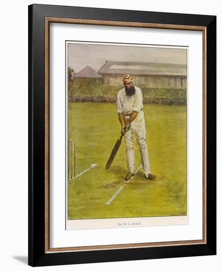 The Legendary Cricketer, Dr. W.G. Grace Poised with His Bat-null-Framed Photographic Print