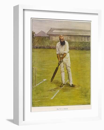 The Legendary Cricketer, Dr. W.G. Grace Poised with His Bat-null-Framed Photographic Print