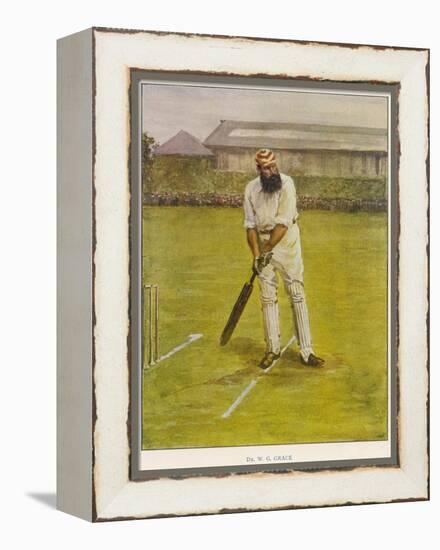 The Legendary Cricketer, Dr. W.G. Grace Poised with His Bat-null-Framed Premier Image Canvas