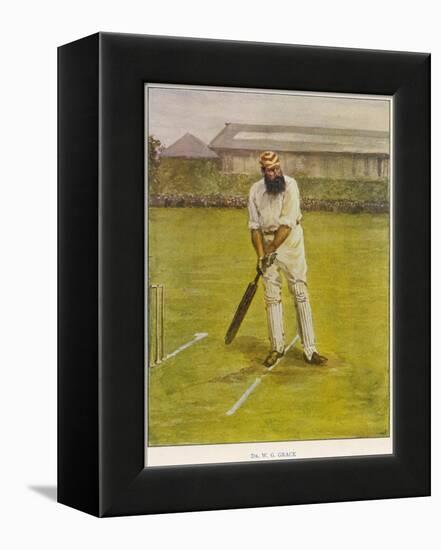 The Legendary Cricketer, Dr. W.G. Grace Poised with His Bat-null-Framed Premier Image Canvas