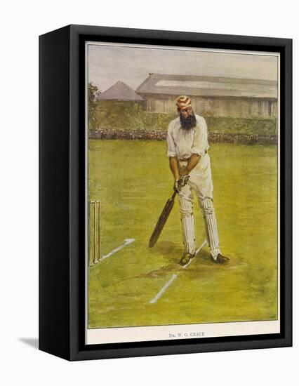 The Legendary Cricketer, Dr. W.G. Grace Poised with His Bat-null-Framed Premier Image Canvas