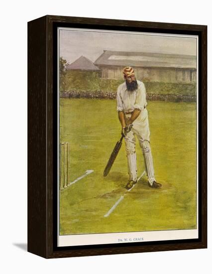 The Legendary Cricketer, Dr. W.G. Grace Poised with His Bat-null-Framed Premier Image Canvas