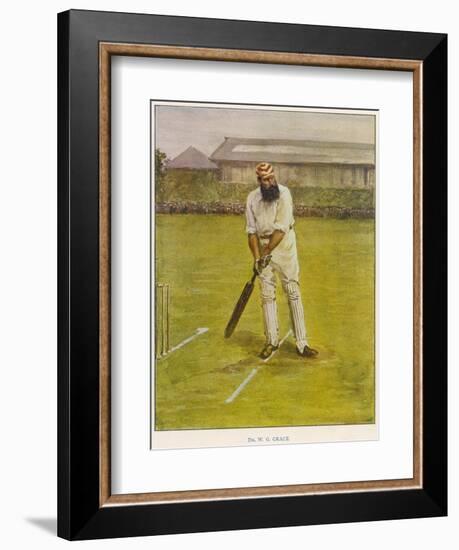 The Legendary Cricketer, Dr. W.G. Grace Poised with His Bat--Framed Photographic Print