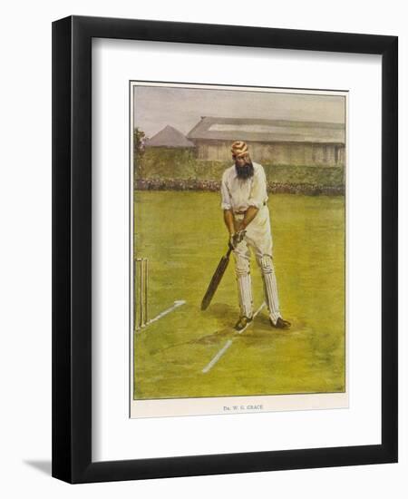 The Legendary Cricketer, Dr. W.G. Grace Poised with His Bat--Framed Photographic Print
