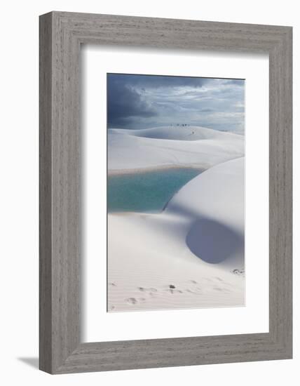 The Lencois Maranhenses Sand Dunes and Lagoons at Sunset in Maranhao State, Brazil-Alex Saberi-Framed Photographic Print