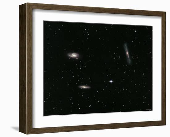 The Leo Triplet, Also Known as the M66 Group, is a Small Group of Galaxies in the Constellation Leo-Stocktrek Images-Framed Photographic Print